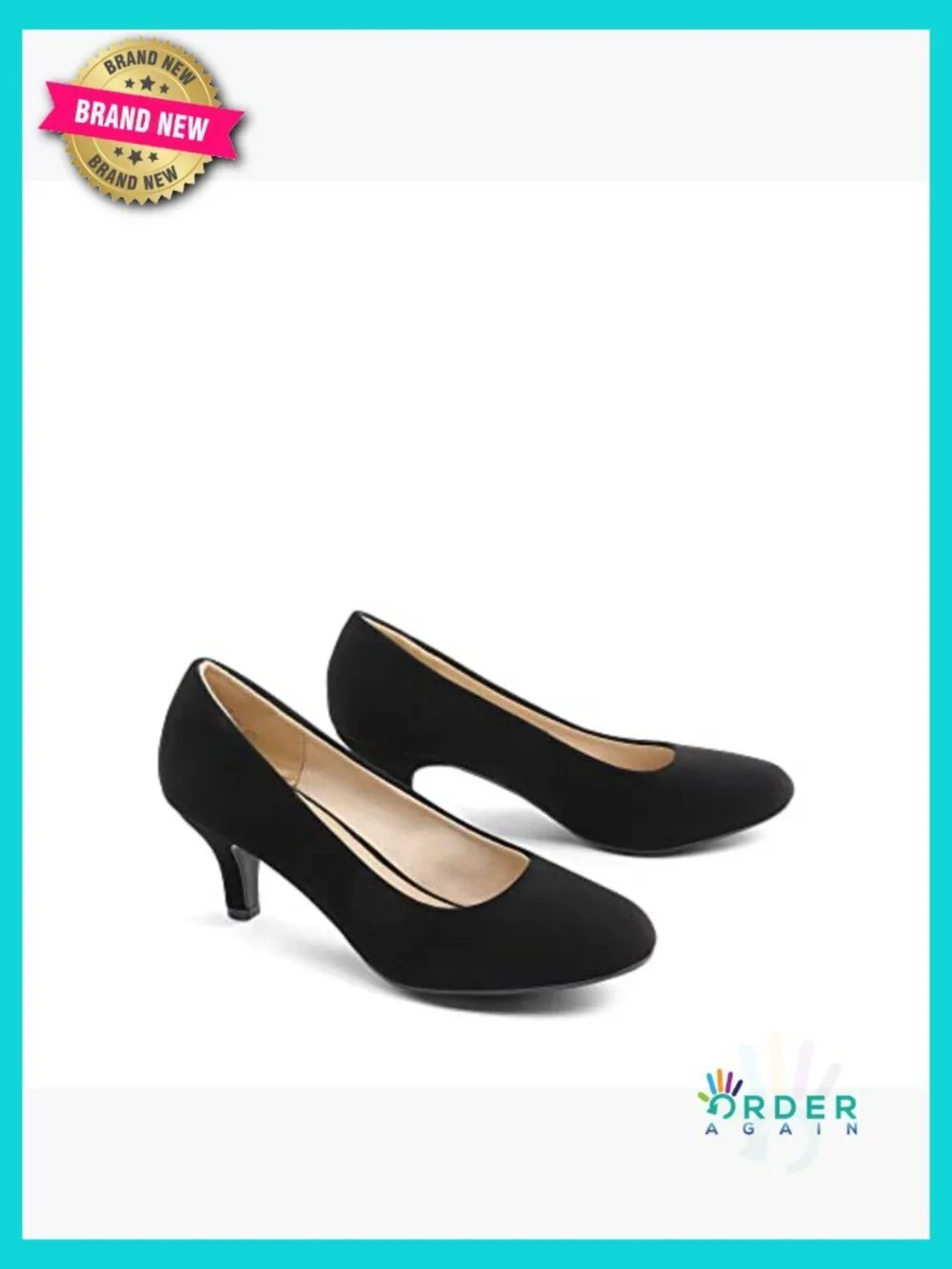 Classic Low Heel Pumps Women's Comfort Round Toe Slip On Dress Shoes
